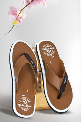 MZ MARKZONE Men Flip Flops(Orange , 10)