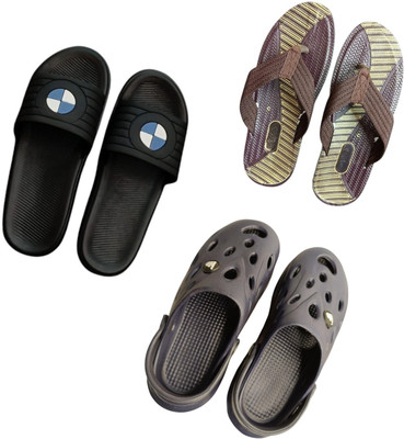 BLIBBERS Men Slippers(Black, Brown, Black , 7)