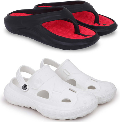 KAPYANSH Men Slippers(Red, White , 8)