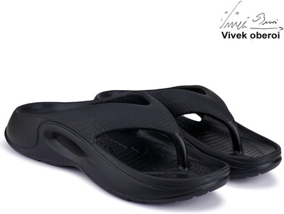 BERSACHE Men Flip Flops(Black , 6)