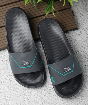 asian Men Slides(Grey, Green , 7)