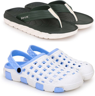 Pampy Angel Men Slippers(Green, Blue , 7)