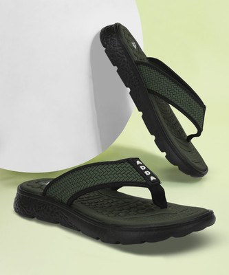 Adda Men Flip Flops(Olive, Black , 7)
