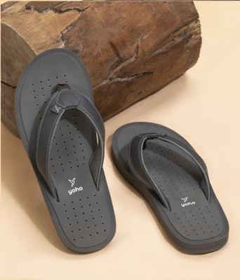 yoho Men ArchFlex Men ortho slippers with arch support |Soft Flip Flops(Grey , 9)