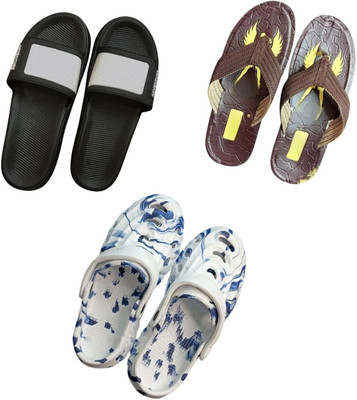 BLIBBERS Men Slippers(Black, Brown, Multicolor , 9)