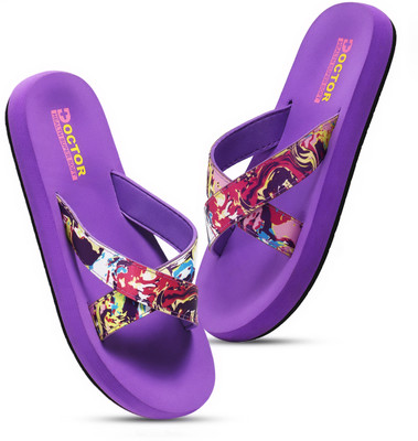 Doctor Health Super Soft Women Newly Launch Premium Trendy Colorful Comfortable Lightweight Stylish Antiskid Flip Flops(Purple , 4)