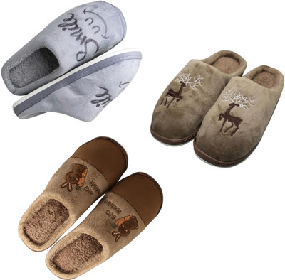 Mahi Enterprises Men Flip Flops(Grey, Beige, Brown , 10)