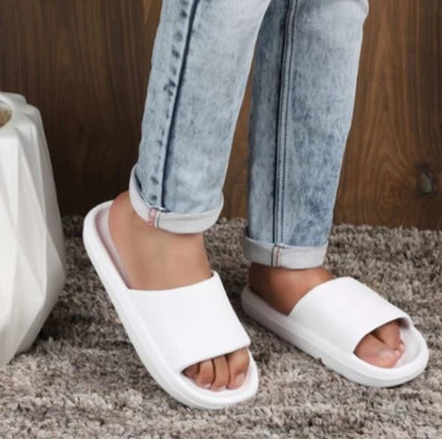 Maba Enterprises Men Slides(White , 9)