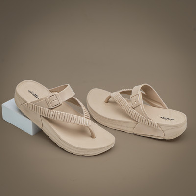 asian Women Flip Flops(Beige , 7)