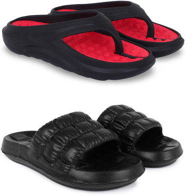 KAPYANSH Men Slippers(Red, Black , 6)
