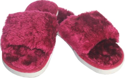 Bhains Ki Ankh Women Flip Flops(Maroon , 3)