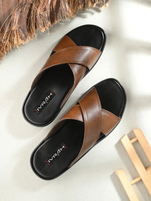IVRAH Men Men's Premium Leather|High Padding Comfort|Ethnic|Casual Slippers&Sandal Slippers(Brown 6)