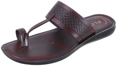FLITE Men Flip Flops(Brown , 7)