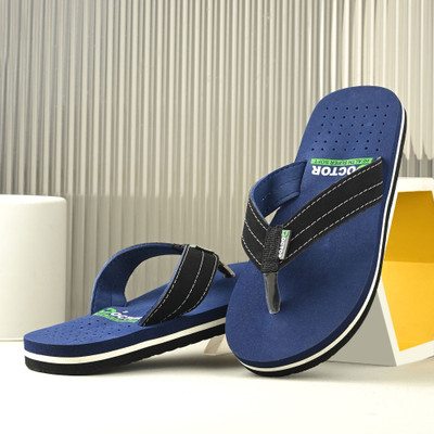 Doctor Health Super Soft Men Men's Orthopedic Slippers | Soft Cushion, Lightweight, Doctor Recommended Design Slippers(Navy , 8)