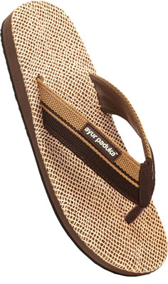 AYURPADUKA Men Flip Flops(Brown , 7)