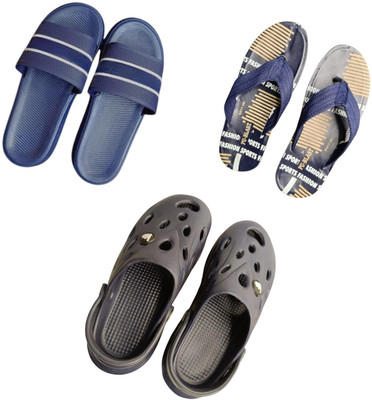 BLIBBERS Men Slippers(Blue, Blue, Black , 7)