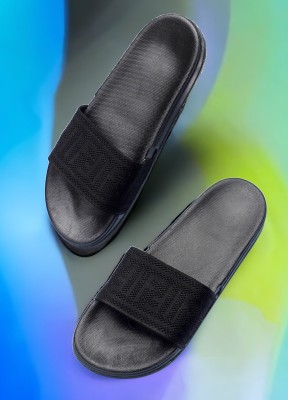 KAPYANSH Men Slides(Black , 9)