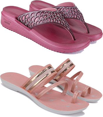 BERSACHE Women Flip Flops(Multicolor , 6)
