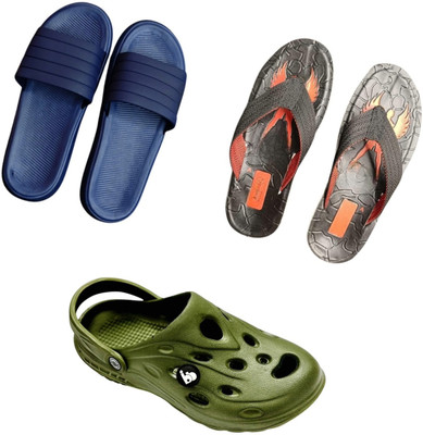 BLIBBERS Men Slippers(Blue, Black, Green , 9)