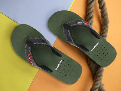 TREATTOES Men Mens Comfortable Trending and Stylish Orthopedic Diabetic Non-Slip Lightweight Flip Flops(Green , 8)