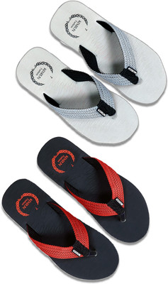 Kixrun Men Soft comfortable stylish and anti skid & Slippers (Pack of 2) Flip Flops(Multicolor , 5)