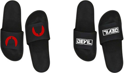 nvisan Men Slides(Red, White , 9)