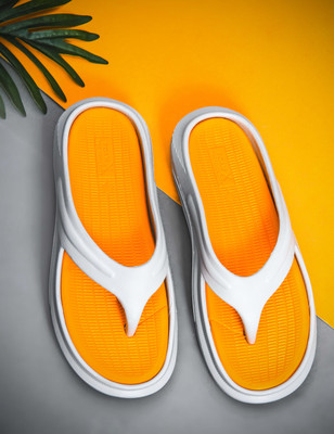 KILLER Men Slippers(Orange, Grey , 9)