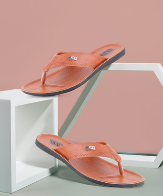 FLITE Men Flip Flops(Tan , 10)