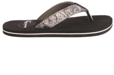 Gripsy Women Flip Flops(Black , 5)