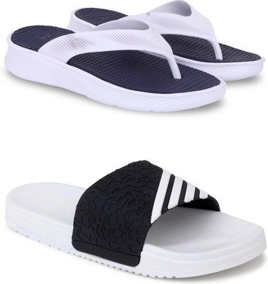 Kapani Fashion Men Slippers(Blue, White , 9)
