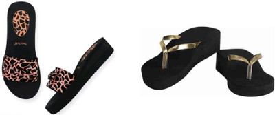 BOOMBEAUTY Women Flip Flops(Multicolor , 4)