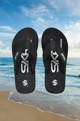 Skyultra Men Flip Flops(Black , 8)
