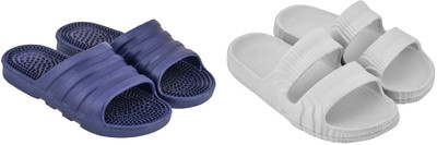 Urban Yug Men Slippers(Blue, Grey , 6)