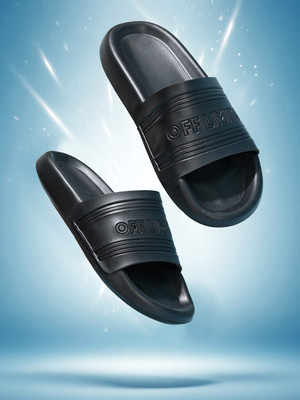 OFF LIMITS Men Slides(Black, Black , 9)
