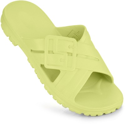 Hoppa Women Flip Flops(Green , 5)