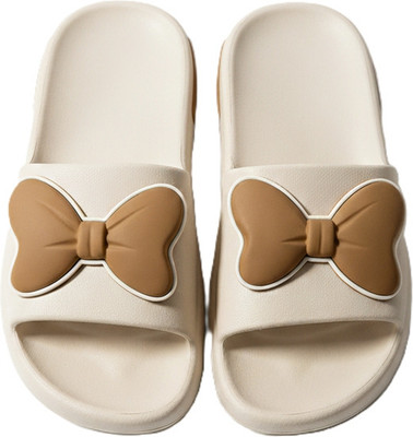 HELEEY Women Flip Flops(Beige , 7)
