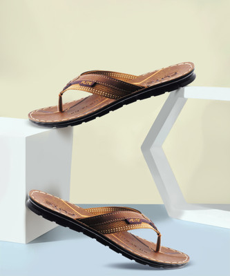 FLITE Men Flip Flops(Tan , 10)