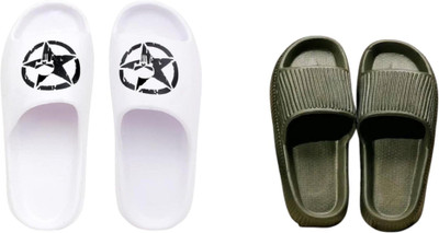 Sirex Men Slides(Green, White , 10)