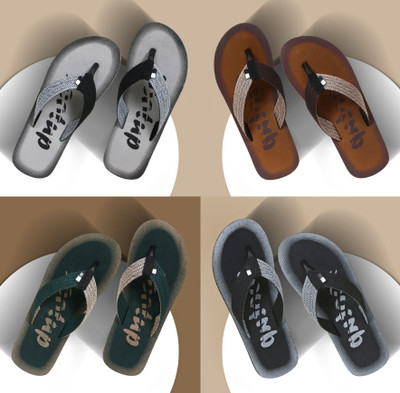 SOSU Men 4 Pairs|EVA|Ultralightweight|Premium|All Seasons Flip Flops(Multicolor , 6)