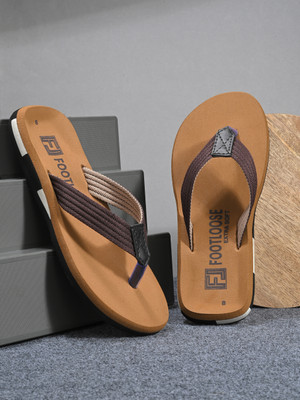 footloose Men Flip Flops(Tan , 6)