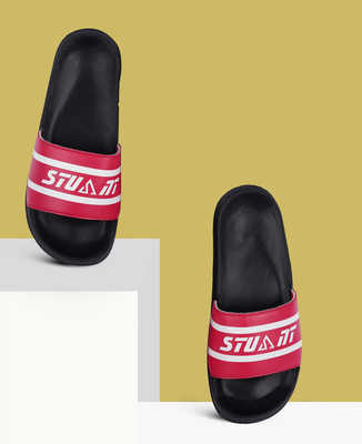 Stunt Men Slides(Black, Red , 8)