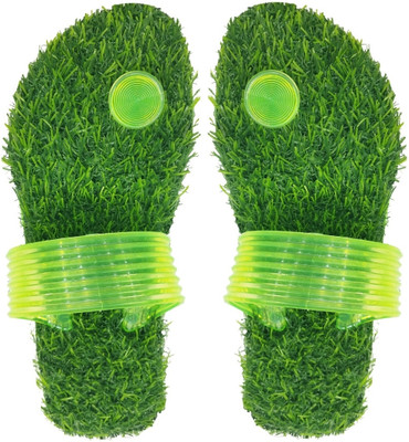 skyflip Men Flip Flops(Green , 5)