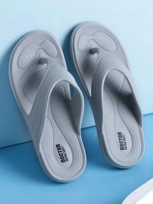 DOCTOR EXTRA SOFT Women Flip Flops(Grey , 10)