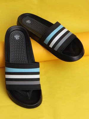 CARLTON LONDON Men Slides(Black, Grey , 6)