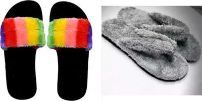 rexizone Women Slides(Multicolor, Grey , 5)