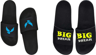 nvisan Men Slides(Blue, Yellow, Black , 6)
