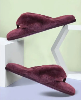 Sale YUG Women Flip Flops(Maroon , 4)
