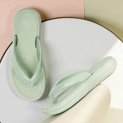 WOCMEC Women Flip Flops(Green , 5)