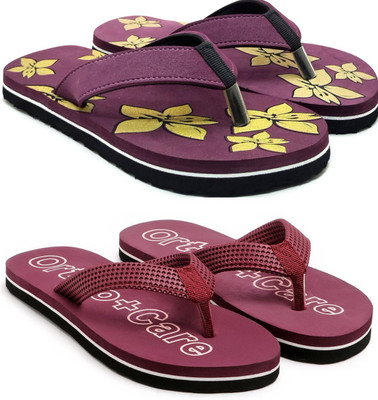 VAHMAH Women Slippers(Purple, Maroon , 7)