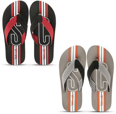 VAHMAH Men Slippers(Black, Grey , 8)